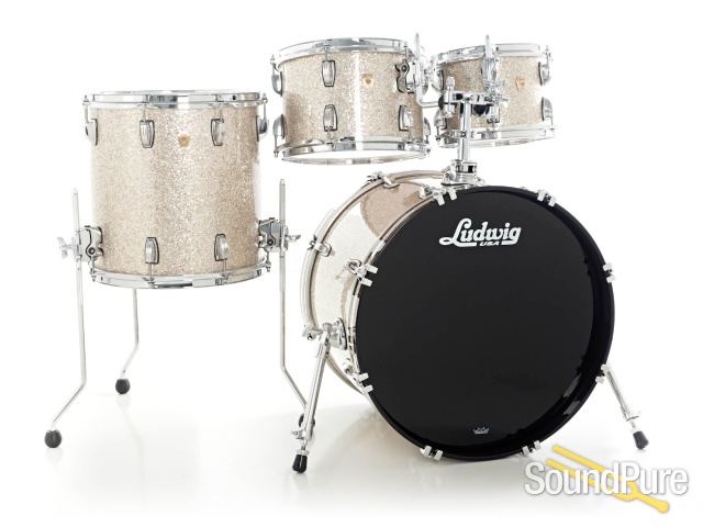 Ludwig 4pc Classic Maple Drum Set-Vintage Nickel Sparkle — image 1
