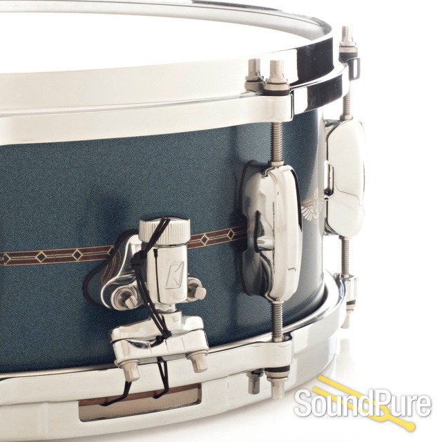Tama 5.5x14 Star Bubinga Snare Drum-Satin Blue Metallic — image 4