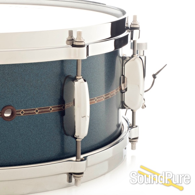 Tama 5.5x14 Star Bubinga Snare Drum-Satin Blue Metallic — image 5