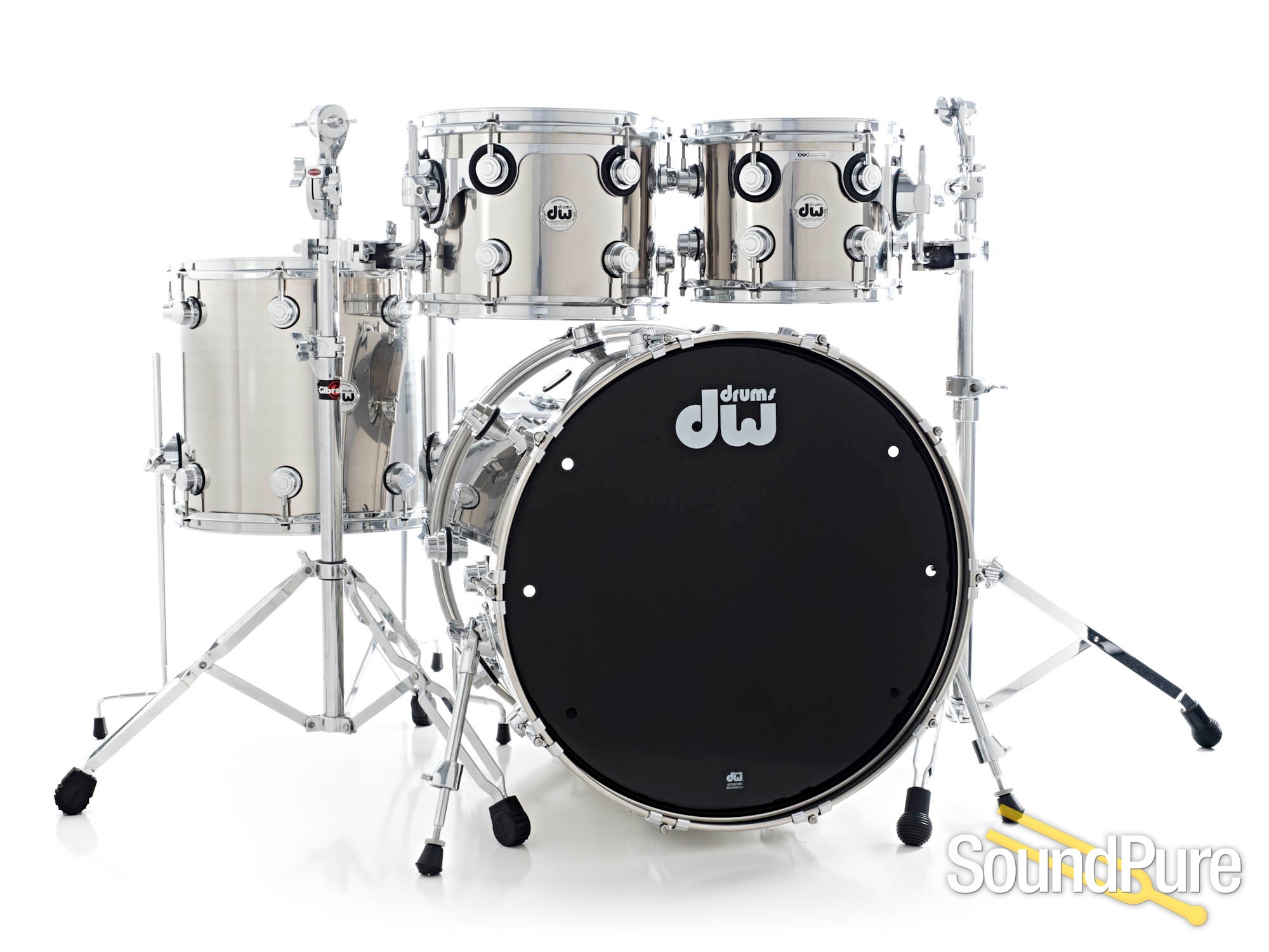 DW 4pc Collectors Series Stainless Steel Drum Set