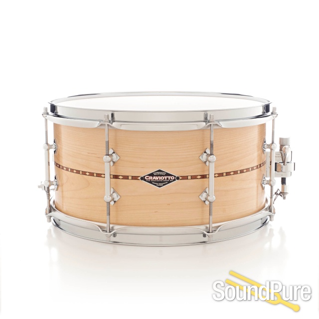 Craviotto 7x14 Maple Custom Snare Drum-Inlay 8 Lug — image 1