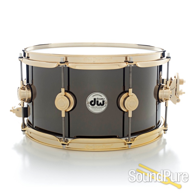 DW 7x13 Collectors Black Nickel  Brass Snare Drum - Gold — image 1