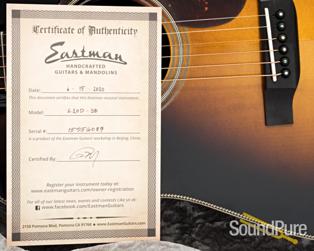Eastman E20D-SB Adirondack/Rosewood Acoustic #15956089 — image 6