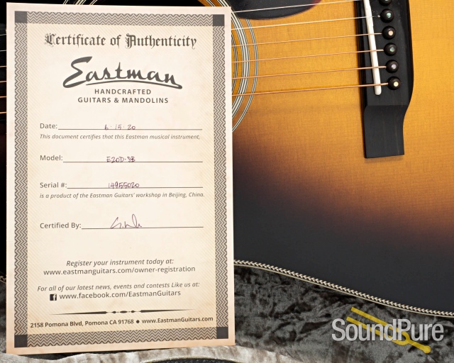Eastman E20D-SB Adirondack/Rosewood Acoustic #14955020 — image 6