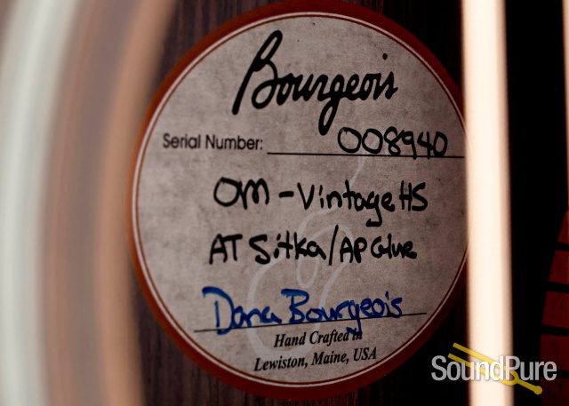 Bourgeois OM Vintage - HS AT Bearclaw Sitka/IRW #8940 — image 4