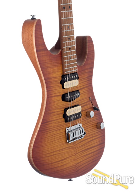 Suhr Modern Satin Flame Honey Burst Electric Guitar #JS5L4K — image 3