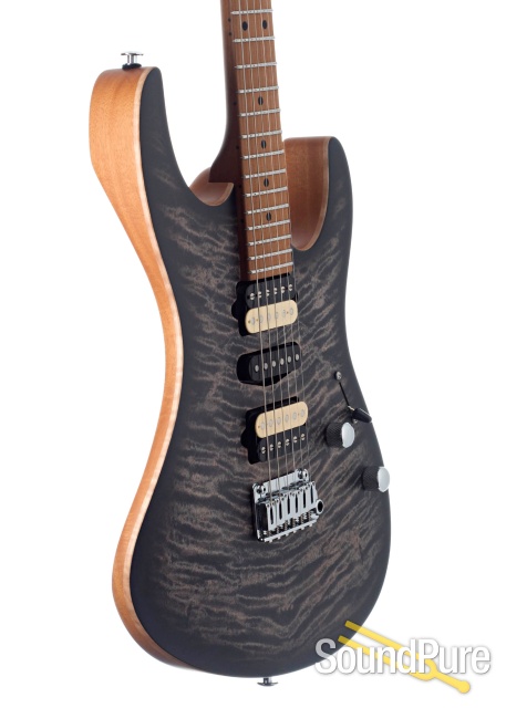 Suhr Modern Satin Flame Trans Charcoal Burst Guitar #JS5U0J — image 3