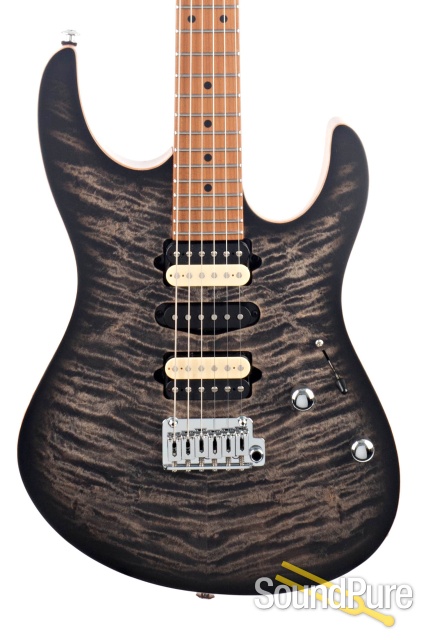 Suhr Modern Satin Flame Trans Charcoal Burst Guitar #JS5U0J — image 1