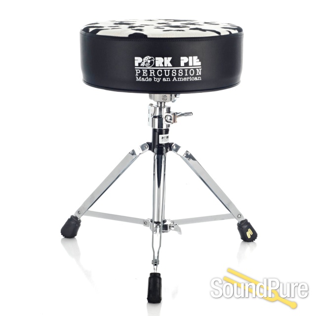 Pork Pie Percussion Round Drum Throne-Black/Cow — image 1
