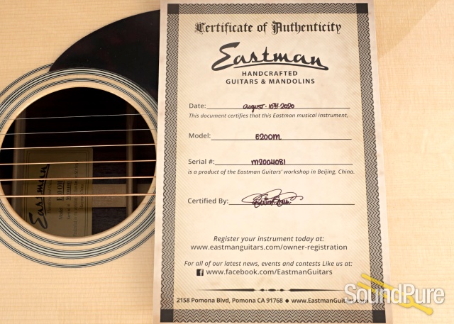 Eastman E20OM Adirondack/Rosewood Acoustic #M2004081 — image 6