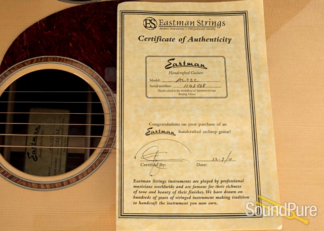 Eastman AC722 Engelmann/Rosewood Acoustic #1108428 - Used — image 6