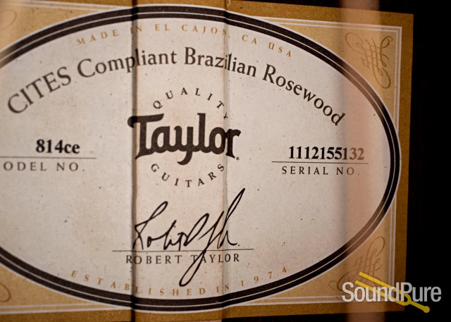 Taylor 814ce Sitka/Brazilian Acoustic #1112155132 - Used — image 9