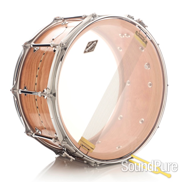 Craviotto 6.5x14 Cherry Custom Shop Snare Drum - Black Inlay — image 2