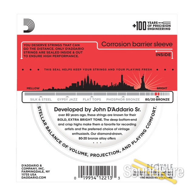D'Addario EJ12 80/20 Bronze Medium 13-56 Acoustic Strings — image 3