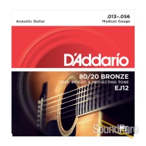 D'Addario EJ12 80/20 Bronze Medium 13-56 Acoustic Strings D'Addario EJ12 80/20 Bronze Medium 13-56 Acoustic Strings
