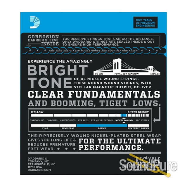 D'Addario EXL170-5 Light Nickel Wound Electric Bass Strings — image 3