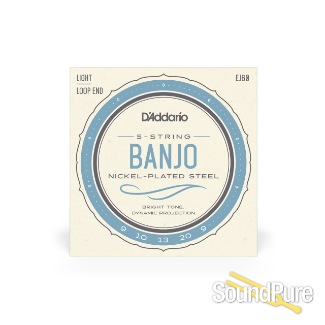 D'Addario EJ60 Nickel Light 9-20 5-String Banjo Strings