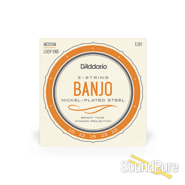 D'Addario EJ61 Nickel Medium 10-23 5-String Banjo Strings