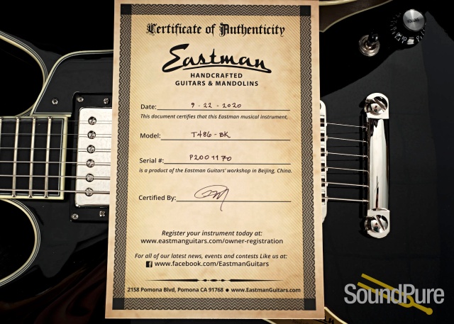 Eastman T-486-BK Black Thinline Electric #P2001170 — image 3