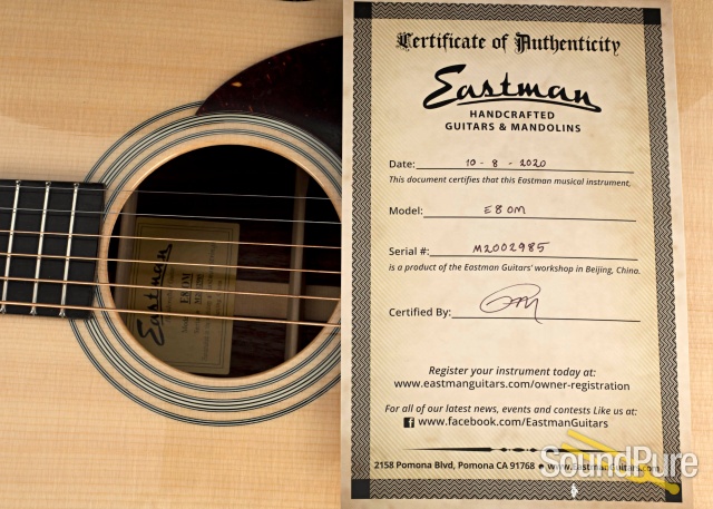 Eastman E8OM Sitka/Rosewood Acoustic #M2002985 — image 3
