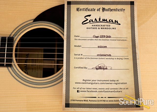 Eastman E20OM Adirondack/Rosewood Acoustic #M2004745 — image 3