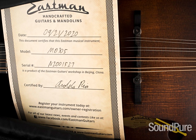 Eastman MD305 A-Style Spruce/Maple Mandolin #M2001527 — image 6
