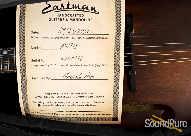 Eastman MD305 A-Style Spruce/Maple Mandolin #M2001376 — image 6