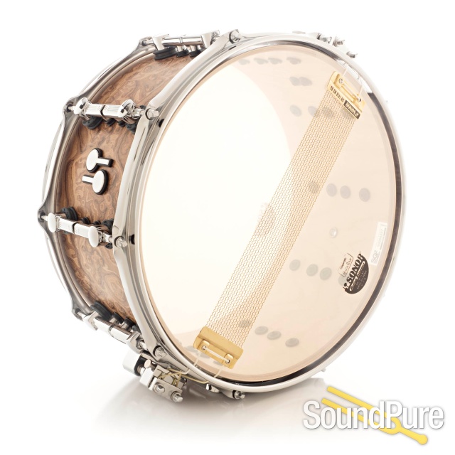 Sonor 7x14 SQ2 Medium Birch Snare Drum- Chocolate Burl — image 2
