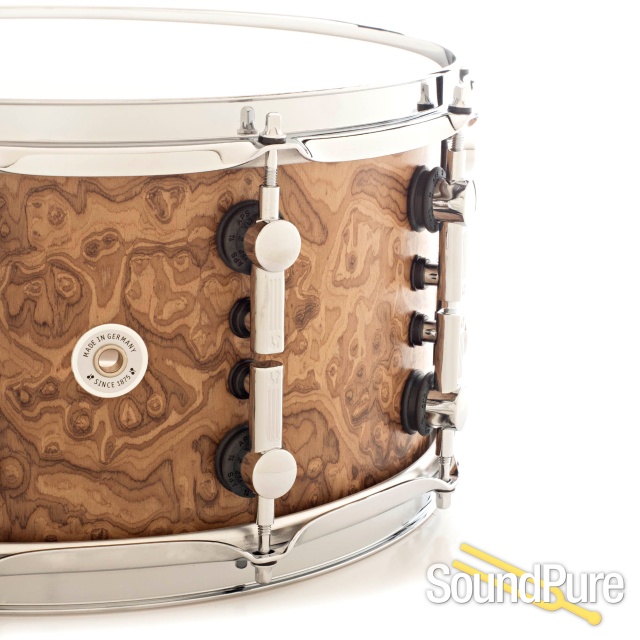 Sonor 7x14 SQ2 Medium Birch Snare Drum- Chocolate Burl — image 3