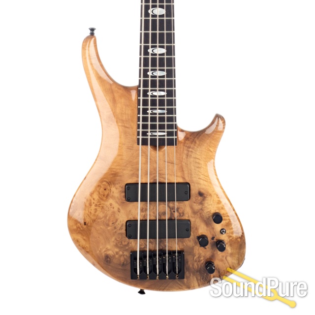 Roscoe SKB Burl Myrtle 5-String Bass #5600 - Used — image 1