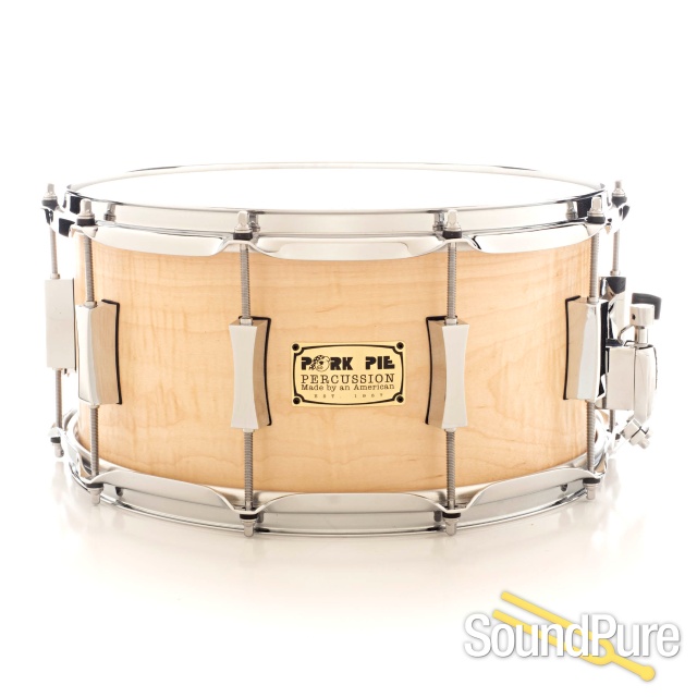 Pork Pie 7x14 Maple Snare Drum-Curly Maple Veneer — image 1