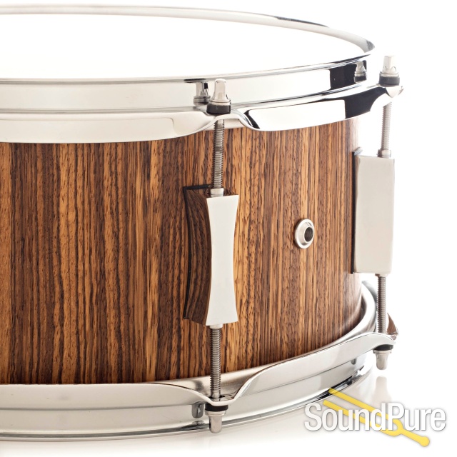 Pork Pie 6.5x13 Mahogany/Poplar/Zebrawood Snare Drum — image 3