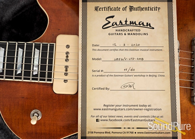 Eastman SB56/v-LTD-AMB Amber Varnish Electric Guitar #11/40 — image 5