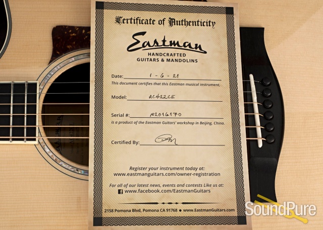 Eastman AC422CE Grand Auditorium Acoustic Guitar #M2016170 — image 7