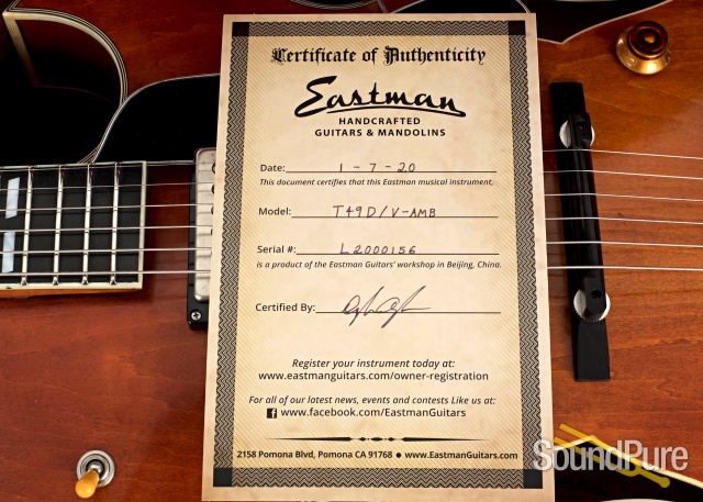 Eastman T49D/V Antique Amber Archtop #L2000156 — image 5