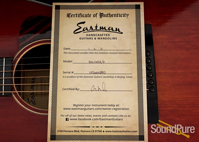 Eastman E10OOSS/V Adirondack/Mahogany Acoustic #M2000290 — image 6
