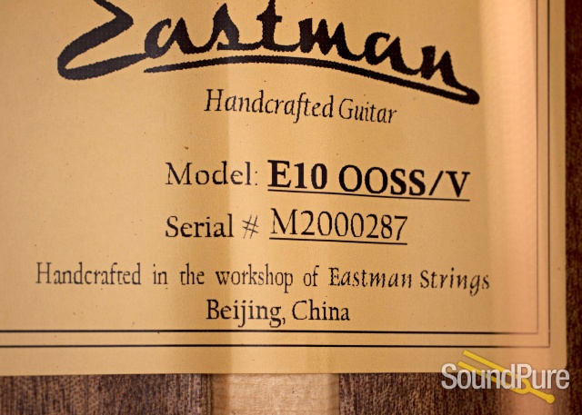 Eastman E10OOSS/V Adirondack/Mahogany Acoustic #M2000287 — image 4