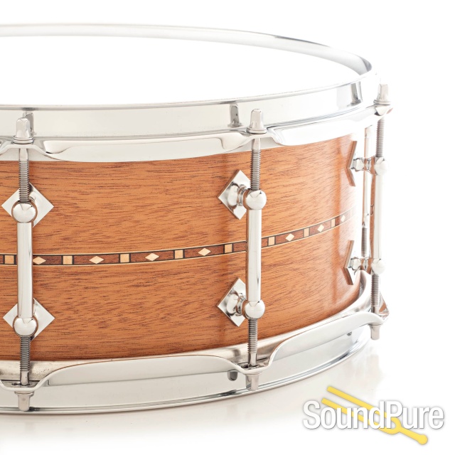 Craviotto 5.5x14 Mahogany w/Inlay Custom Snare Drum BB/BB — image 3