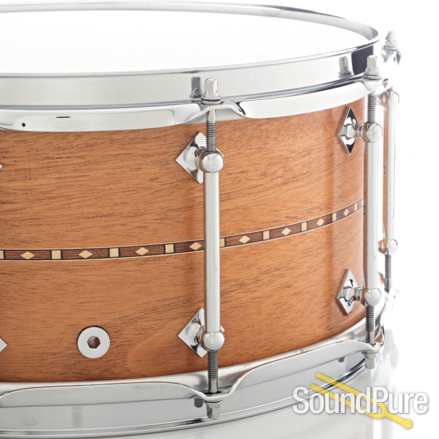 Craviotto 6.5x14 Mahogany w/Inlay Custom Snare Drum BB/BB — image 3
