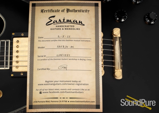 Eastman SB57/N-BK Black Electric Guitar #12751551 — image 5