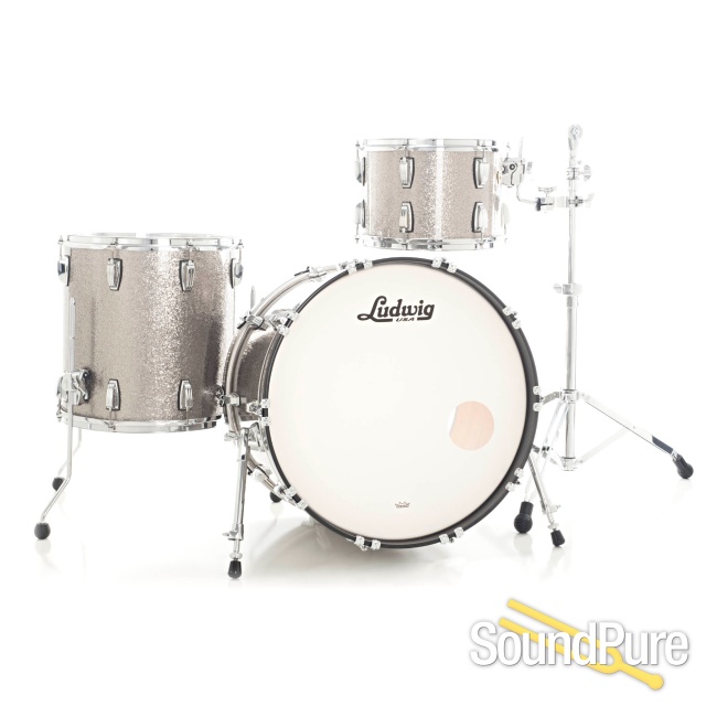 Ludwig 3pc Classic Maple Fab Drum Set Titanium Glitter — image 1