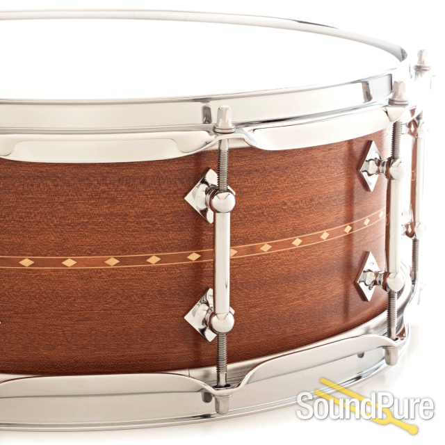 Craviotto 5.5x14 Sapele Custom Shop Snare Drum w/Inlay — image 3