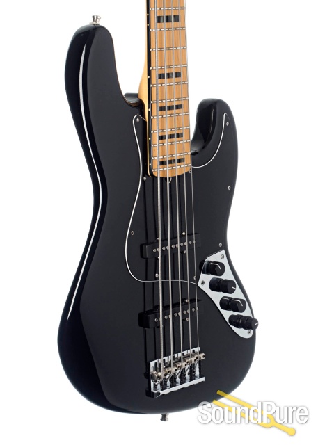 Fender Am Deluxe 5-String Jazz Bass Black #US15061400 - Used — image 3