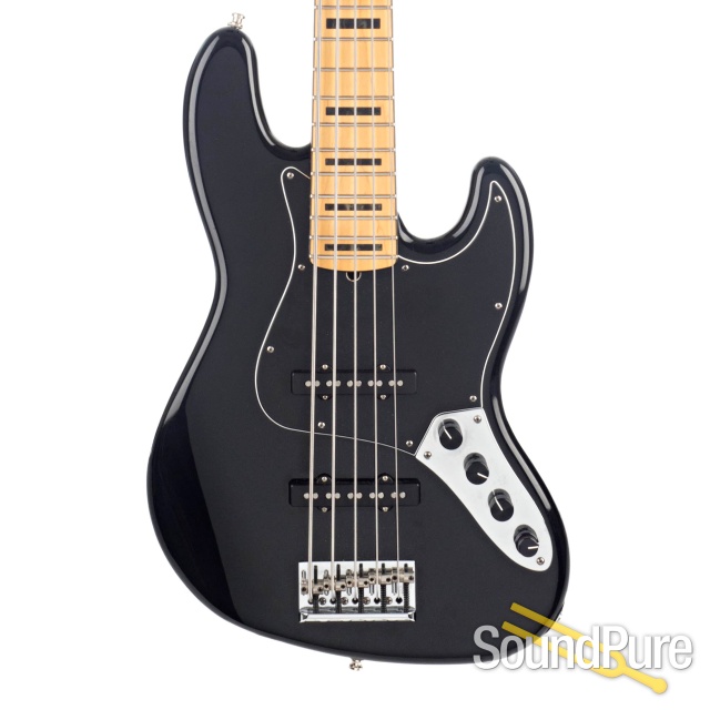 Fender Am Deluxe 5-String Jazz Bass Black #US15061400 - Used — image 1