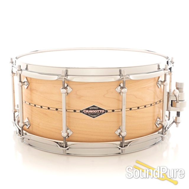 Craviotto 6.5x14 Maple Custom Snare Drum-Maple Inlay 30/30 — image 1