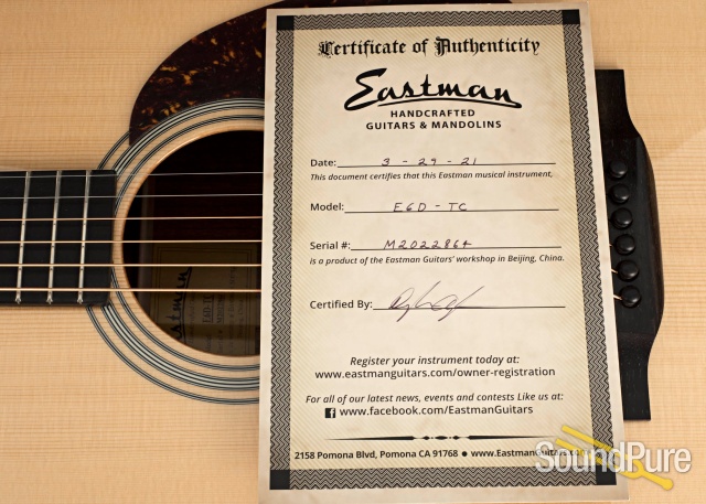 Eastman E6D-TC Sitka/Mahogany Dreadnought Acoustic #M2022864 — image 10