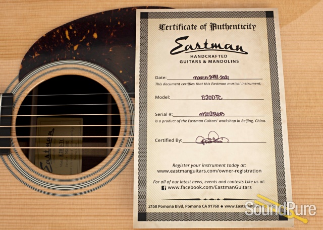 Eastman E20D-TC Adirondack/Rosewood Acoustic #M2021865 — image 6