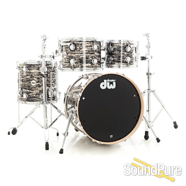 DW 4pc Collectors Series Maple Drum Set-Black Oyster Glass — image 1