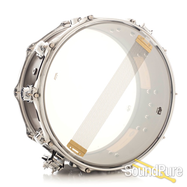 DW 6.5x14 Collectors Knurled Black Nickel Steel Snare Drum — image 2