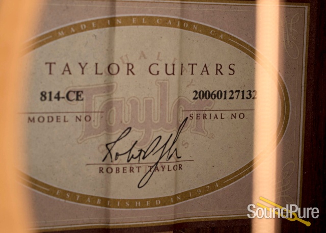 Taylor 814ce Sitka/IRW Acoustic Guitar #20060127132 - Used — image 2